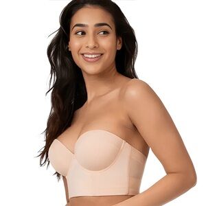 Magic || 32/B Convertible Strapless Push Up Corset Posture Bra - in Beige